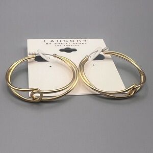 Laundry By Shelli Segal Triple Gold Hoop Earrings